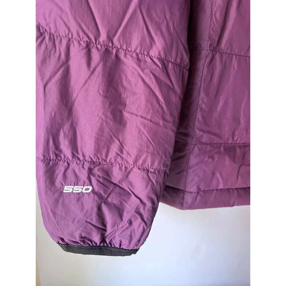 The North Face 550 Down Puffer Jacket Mens Large Purple Black Full Zip